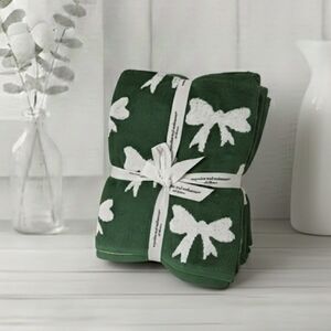 NEW Cupcakes and Cashmere 6- Piece Bow Towel Set- Forest Green